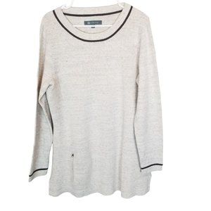 Title 9 Womens XL Tan Wool Blend Long Sleeves Tunic Sweater Dress Zip Pockets